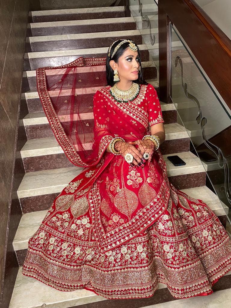Royal Red Bridal Lehenga on Rent in Bhopal in 2024