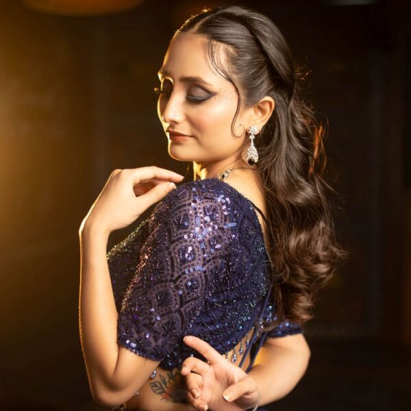 Magical Glow in Blue Sparkling Designer Lehenga - Image 2
