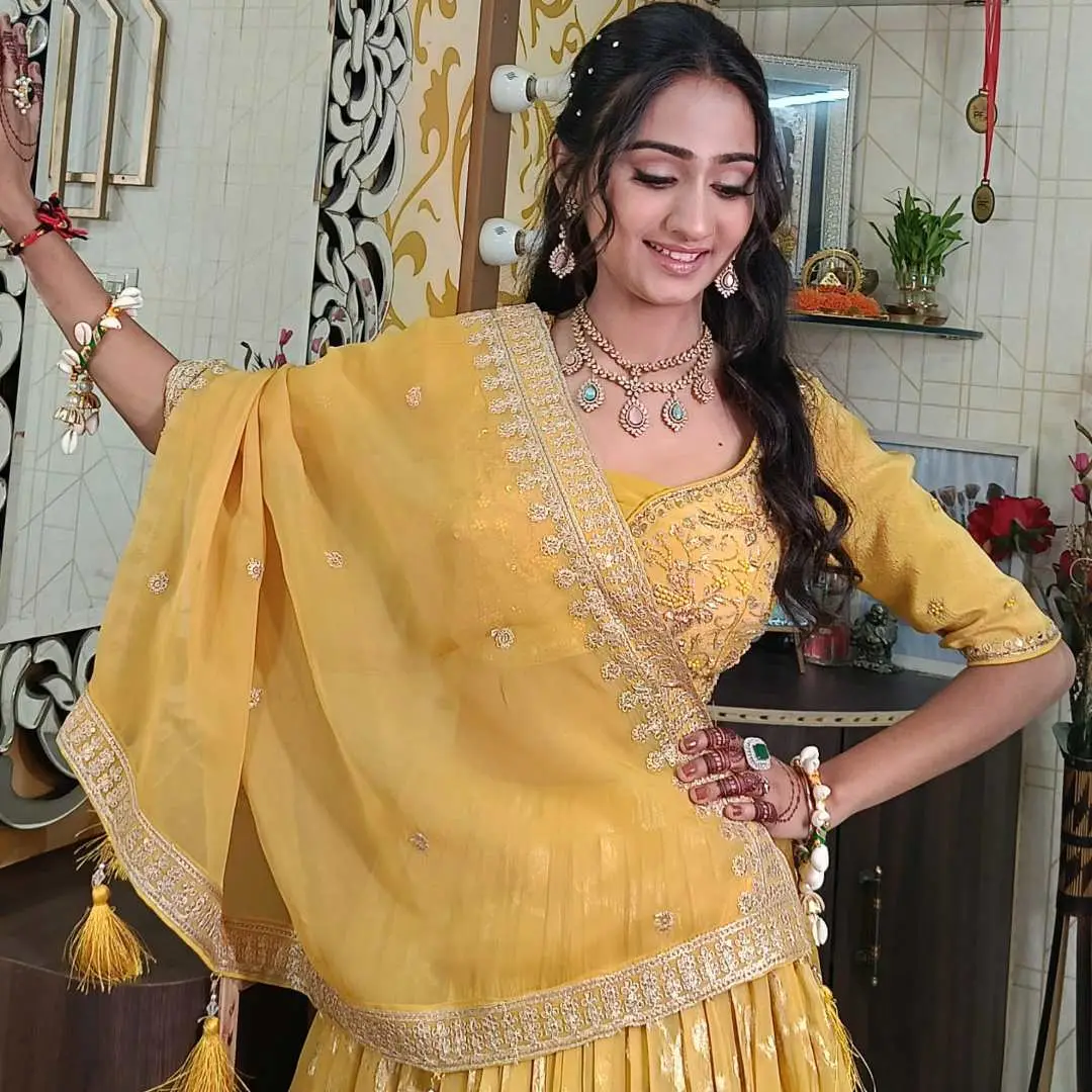 Radiant Designer Haldi Lehenga on Rent - Image 2