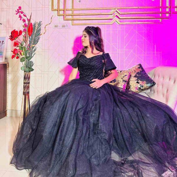 Dazzling Black Ball Gown for Magical Evenings – Rent Now - Image 2