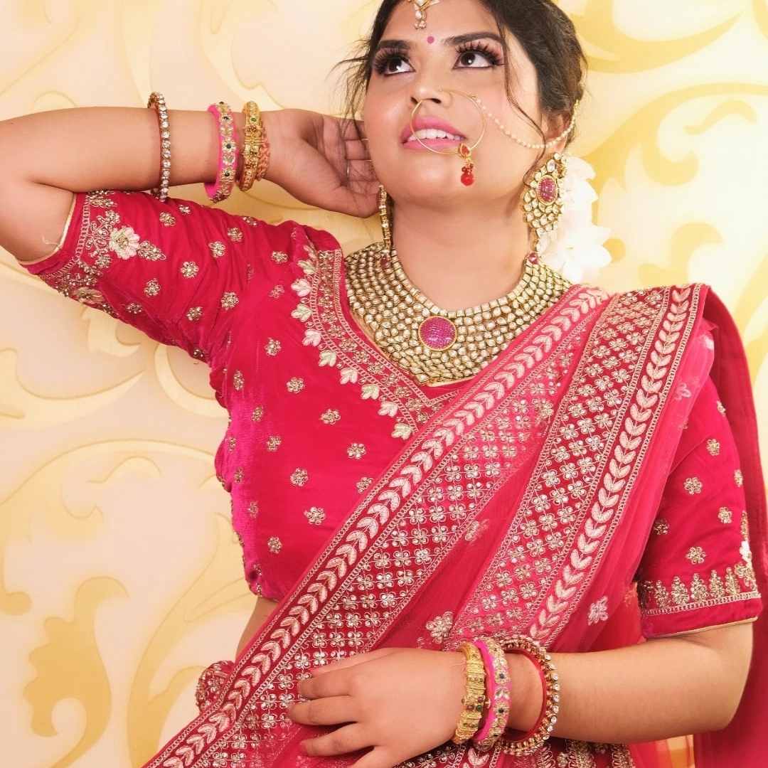 π₯ Top 5 Royal Red Bridal Lehenga on Rent β Feel Like a Queen! - Image 3