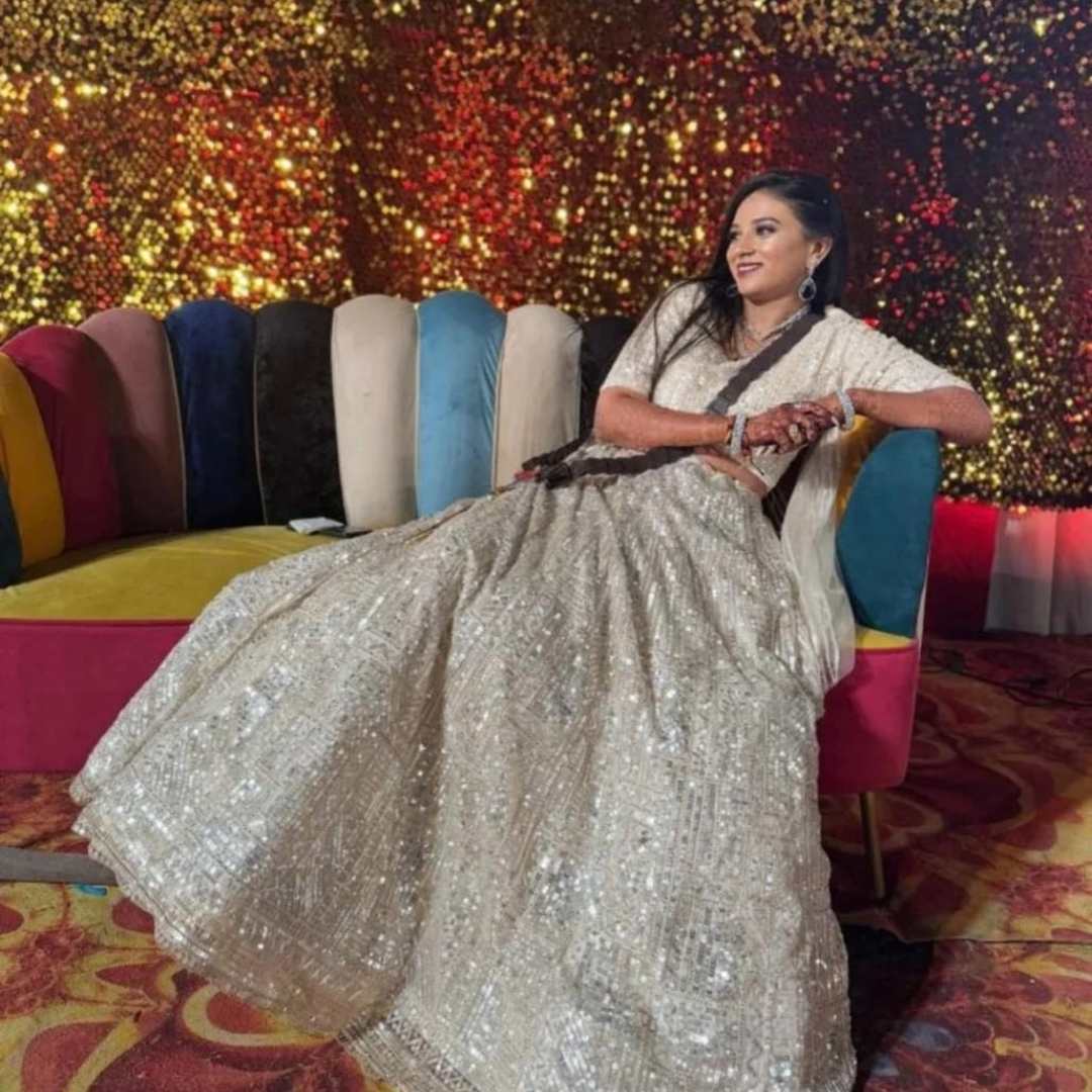 Elegant thread work lehenga on rent in Udaipur