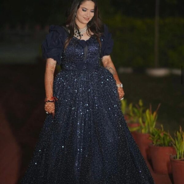 Top 3 Dreamy Blue Western Bridal Gown on Rent – Dazzle on Your Big Day! - Image 2