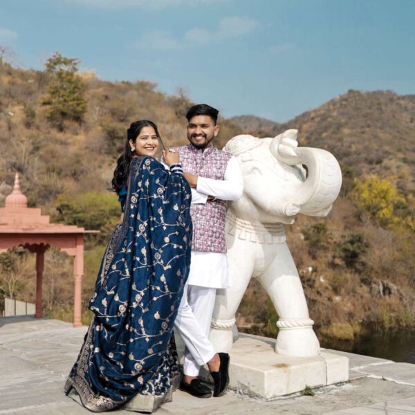 Unforgettable Designer Couple Outfit for Pre-Wedding Shoot – Fancyano Udaipur - Image 2