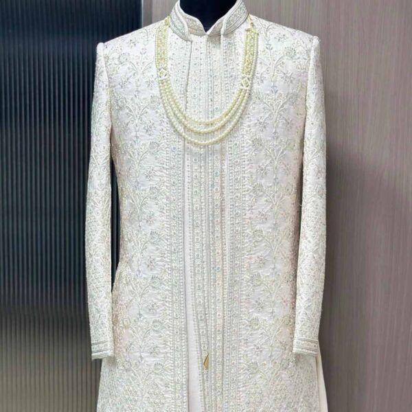 Groom wearing Indo Western Sherwani on rent for men from Fancyano Udaipur