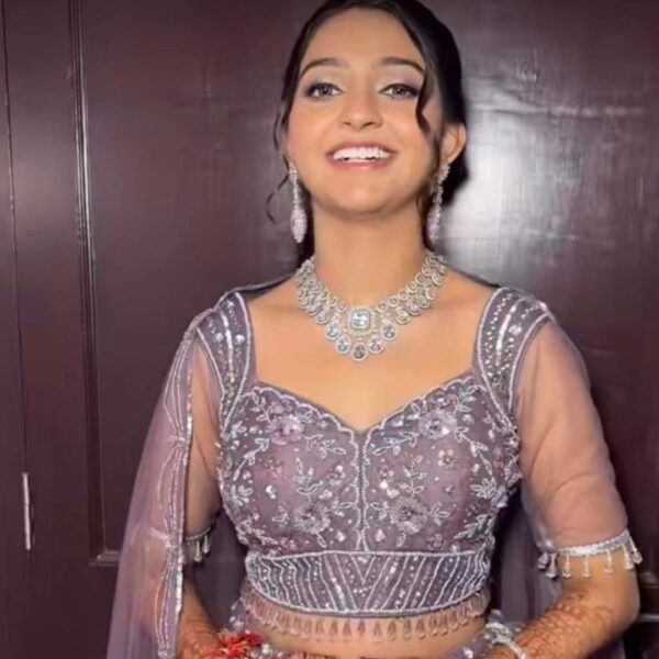 Purple Net Sangeet Lehenga on Rent in Udaipur