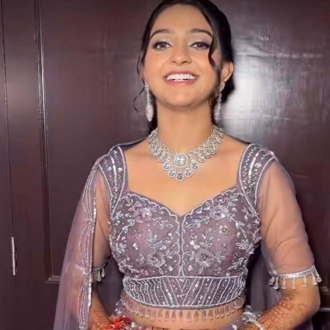 Purple Net Sangeet Lehenga on Rent in Udaipur