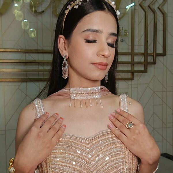 Graceful Glam: Stunning Indo Western Lehenga for Bridesmaids - Image 3