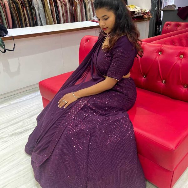 4-Star Elegant Purple Sider Lehenga on Rent – Fancy & Memorable Look - Image 2