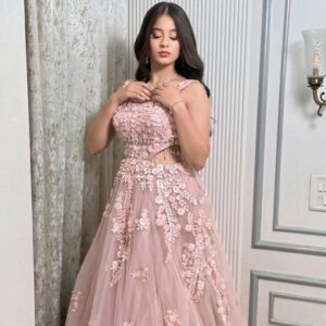 Pink Floral Gown on Rent in Udaipur – Elegant Designer Look