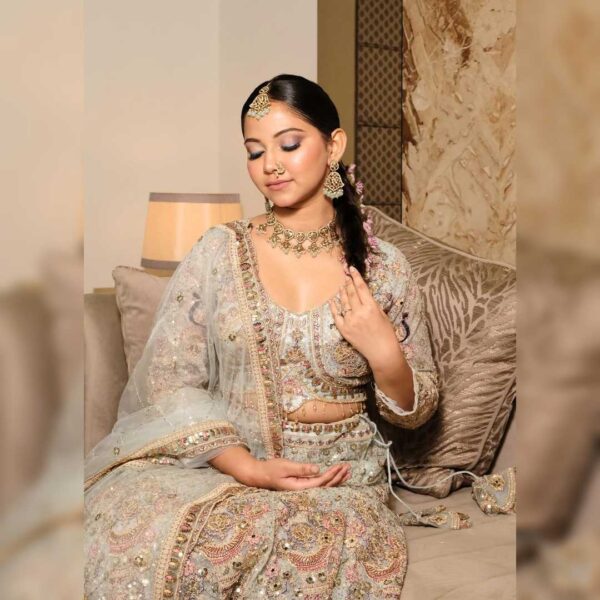 Top 1 Stunning Blue Fish Pattern Lehenga – Feel Elegant & Unique - Image 2