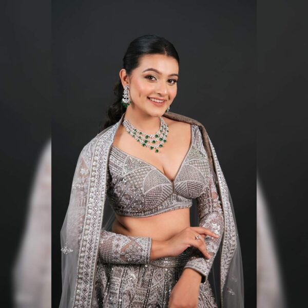 ✨ Top 1 Grey Silver Sangeet Lehenga – Elegant, Stylish & Perfect for Night Functions ✨ - Image 5