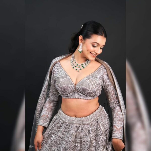 ✨ Top 1 Grey Silver Sangeet Lehenga – Elegant, Stylish & Perfect for Night Functions ✨ - Image 8
