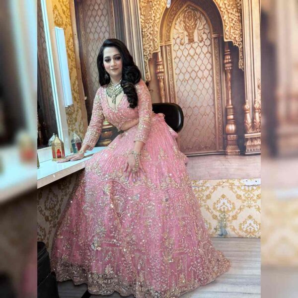 ✨ Golden Hand Work Lehenga on Rent – Royal Elegance for Weddings & Celebrations - Image 8