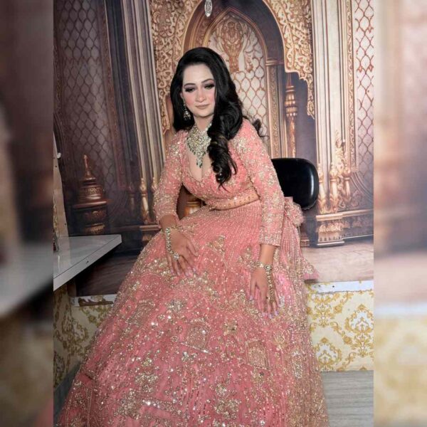 ✨ Golden Hand Work Lehenga on Rent – Royal Elegance for Weddings & Celebrations - Image 3