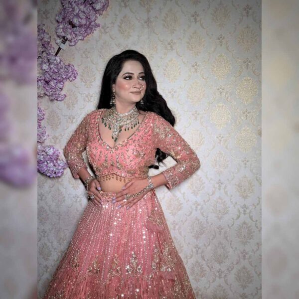 ✨ Golden Hand Work Lehenga on Rent – Royal Elegance for Weddings & Celebrations - Image 7