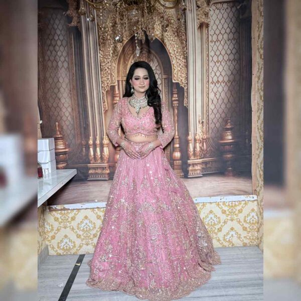 ✨ Golden Hand Work Lehenga on Rent – Royal Elegance for Weddings & Celebrations - Image 4