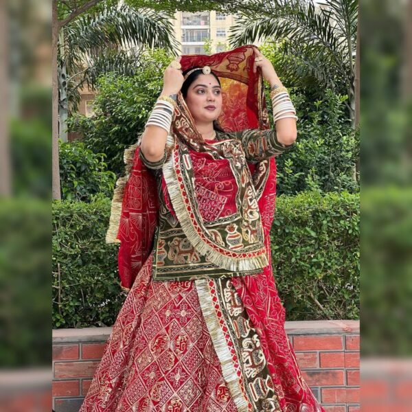 Red Pre Wedding Shoot Lehenga for photoshoot and wedding in Udaipur on rent