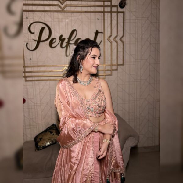 ✨ Top 1 Designer Fancy Crop Top Bridesmaid Lehenga – Look Stylish & Elegant for Weddings - Image 2