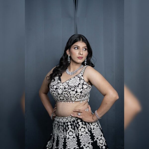 ✨ Top 1 Stylish Black Crop Top Lehenga – Look Glamorous & Confident Instantly - Image 4