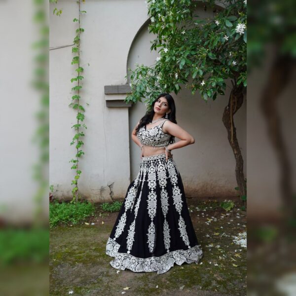 ✨ Top 1 Stylish Black Crop Top Lehenga – Look Glamorous & Confident Instantly - Image 7