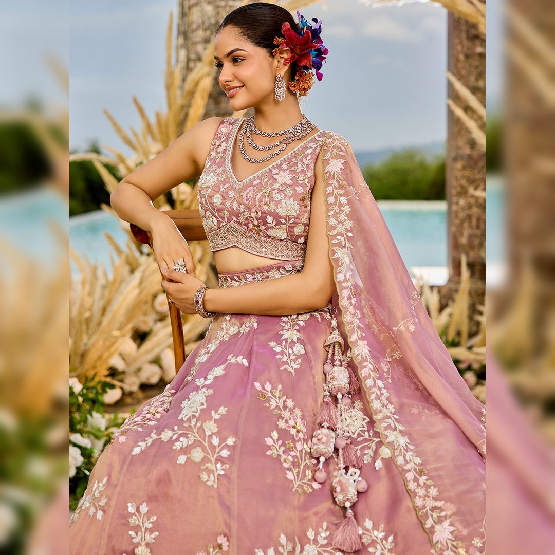 Onion Tissue Hand Lehenga on Rent – Designer Outfit in Udaipur