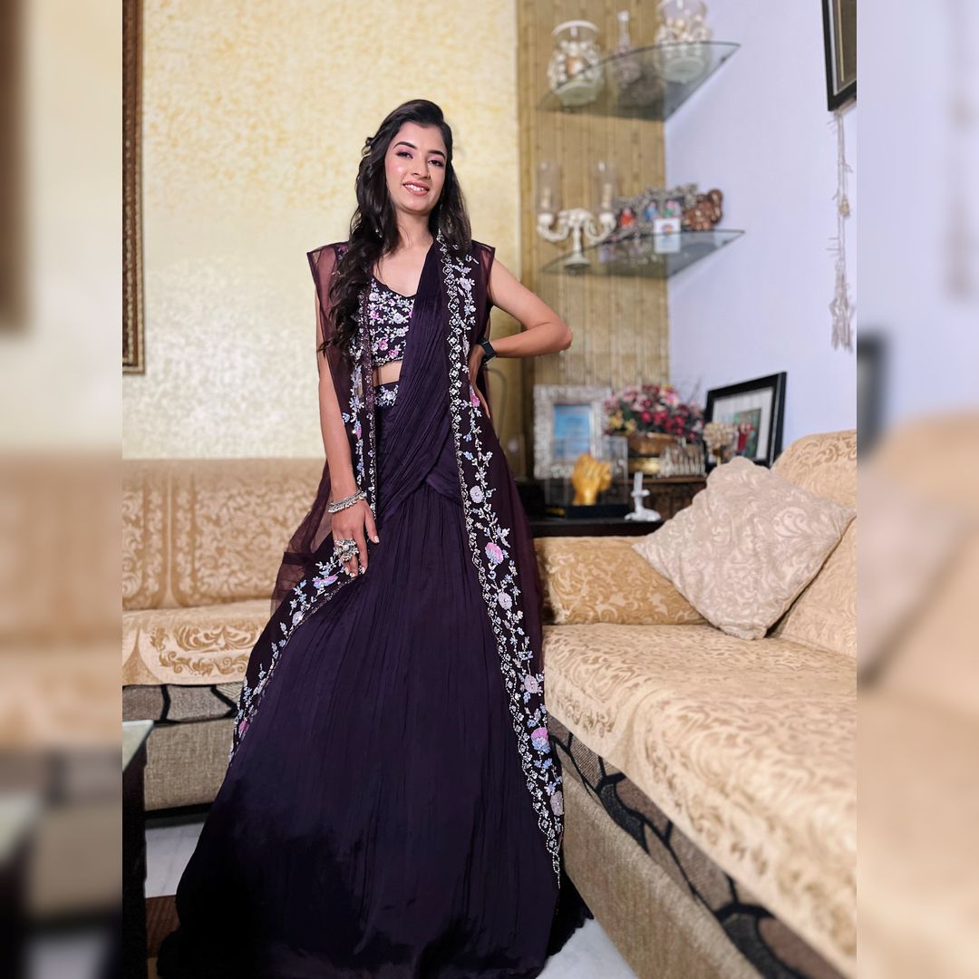 Elegant Saree Pattern Lehenga rental in Udaipur for weddings & special occasions