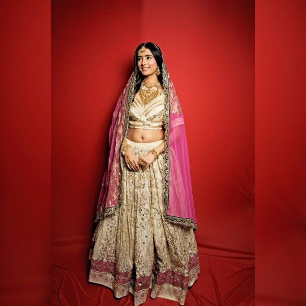 Top 7 Cream Golden Bindoli Lehenga – Elegant & Royal Choice for Weddings - Image 2