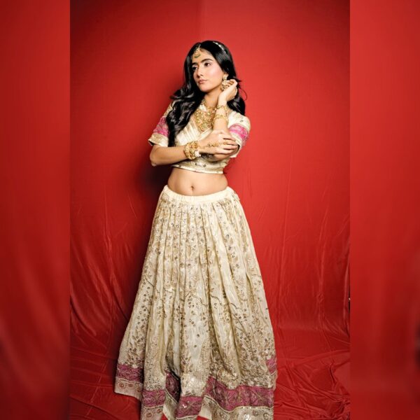 Top 7 Cream Golden Bindoli Lehenga – Elegant & Royal Choice for Weddings - Image 4
