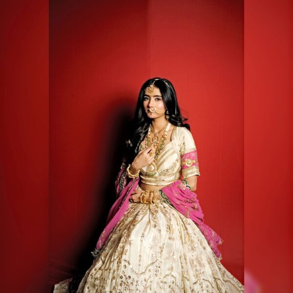 Top 7 Cream Golden Bindoli Lehenga – Elegant & Royal Choice for Weddings - Image 5