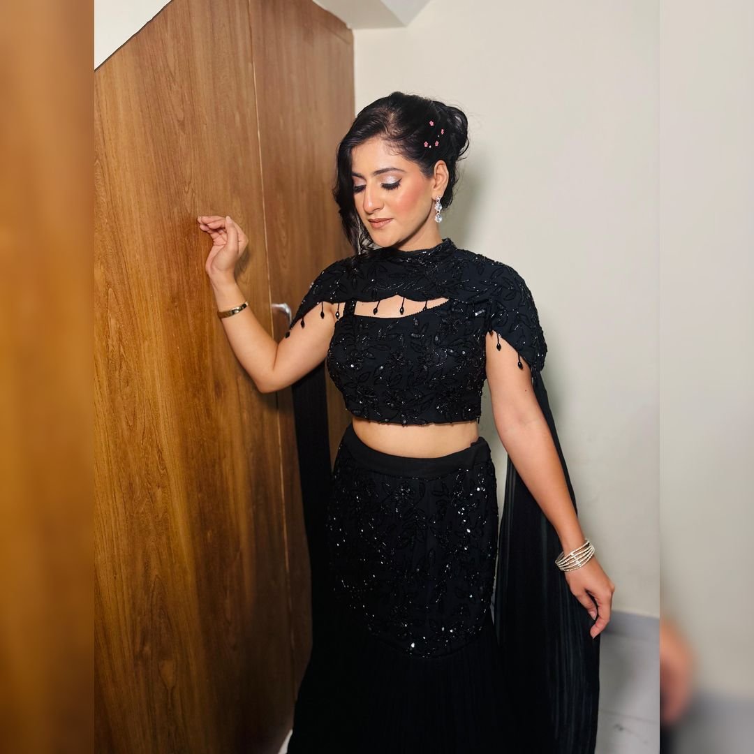 Black Fish Cut Girlish Lehenga – Elegant Designer Outfit - Image 3