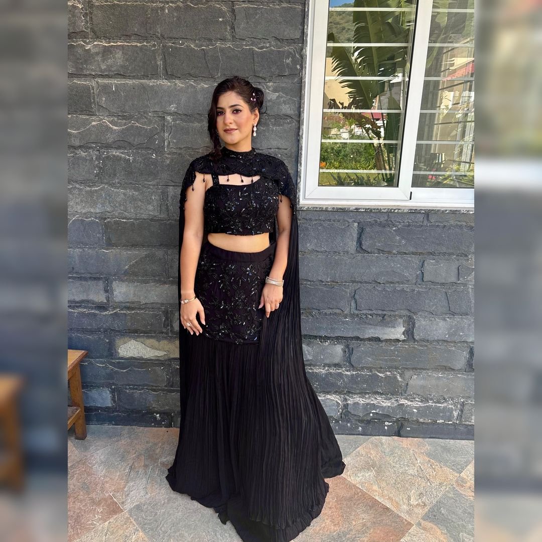 black fish cut girlish lehenga designer outfit from fancyano udaipur