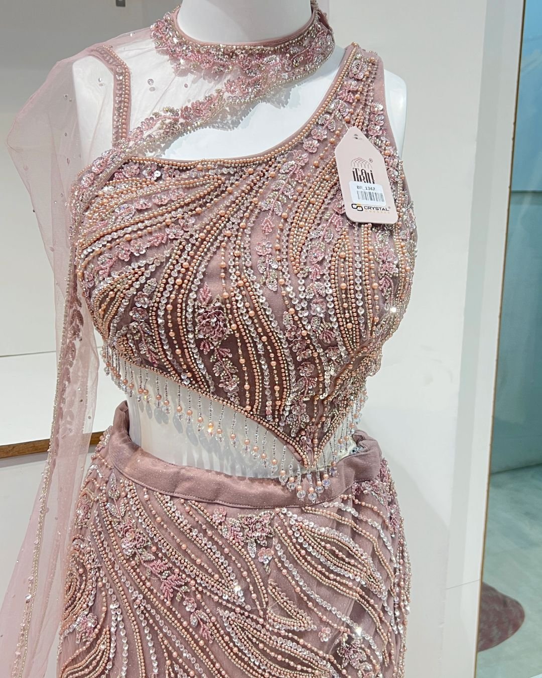Designer fish cut lehenga for women on rent in Udaipur for wedding and reception events
