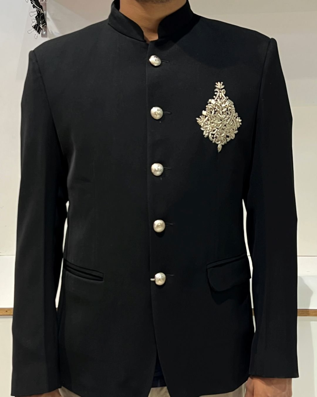 black jodhpuri suit for wedding reception and special occasions