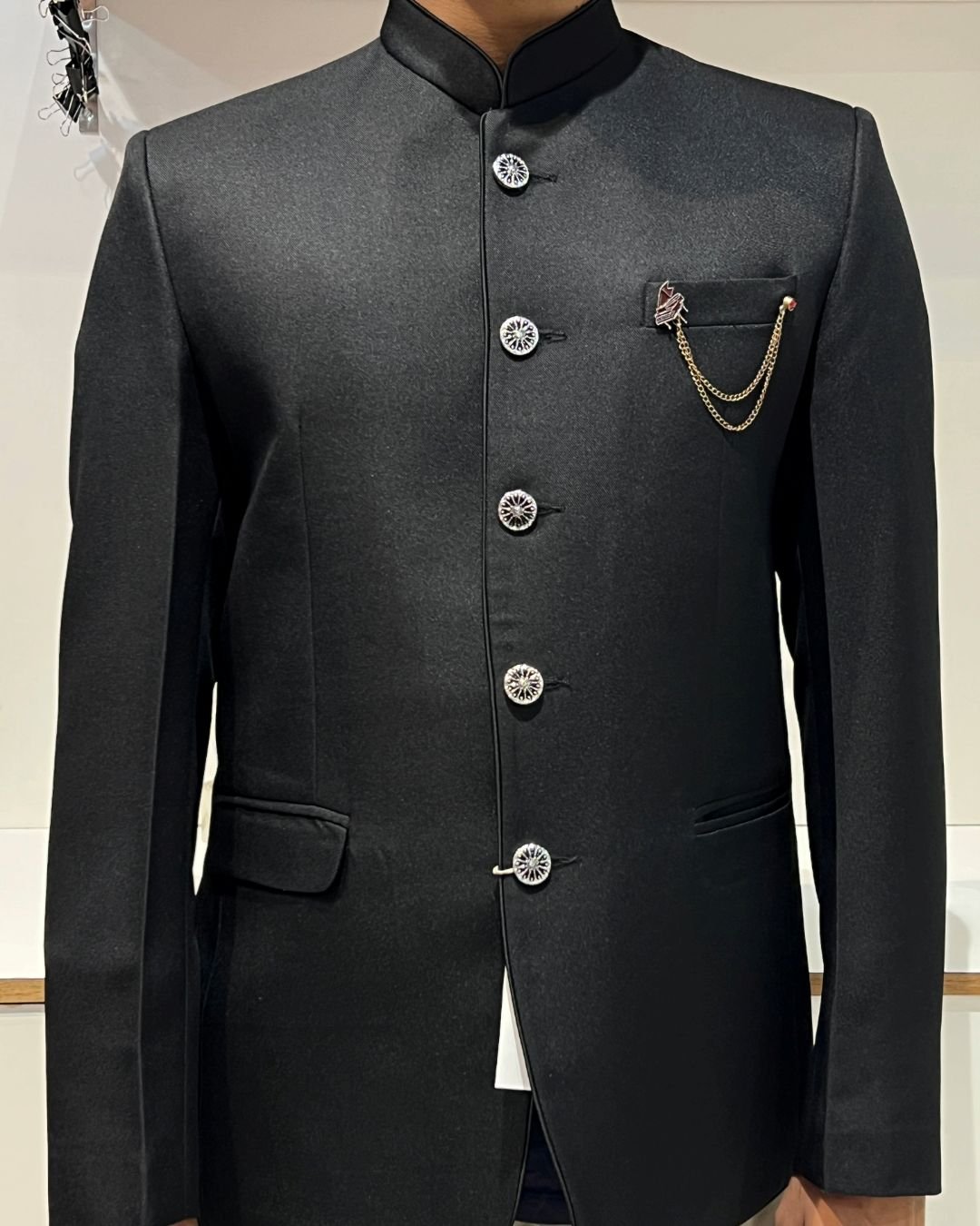 black jodhpuri coat pant for wedding reception and formal occasions