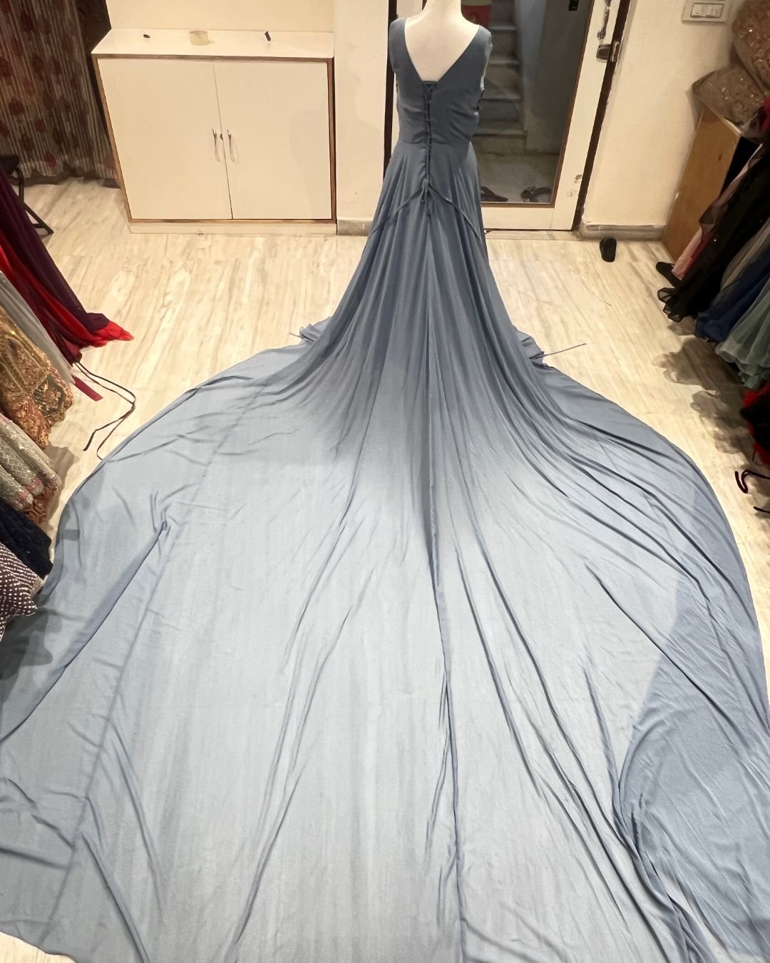 Dreamy Sky Blue Long Gown Rent Udaipur Focus Keyword: - Image 2
