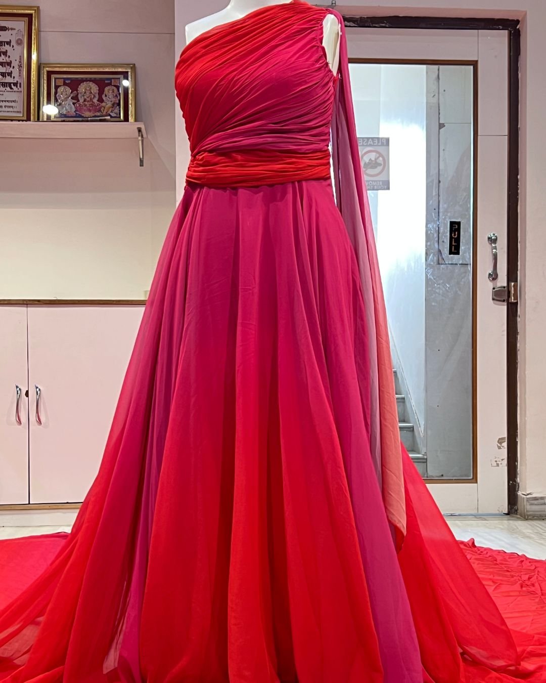 Hot Pink Trail Gown in Udaipur