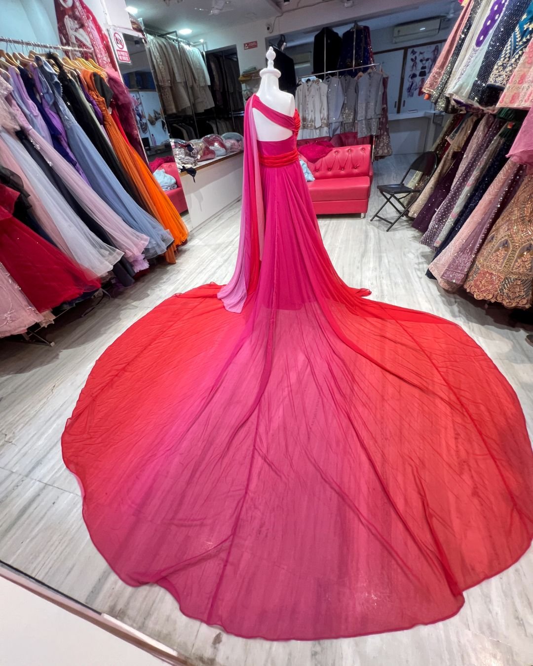 Hot Pink Trail Gown in Udaipur - Image 2