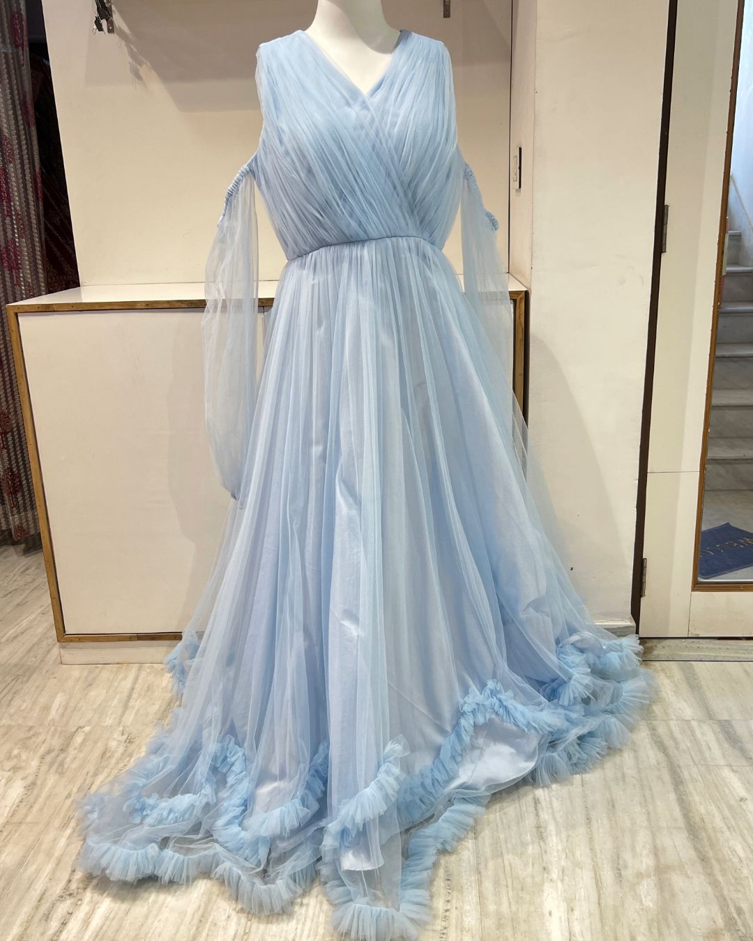 Frill Gown for Pre Wedding Shoot
