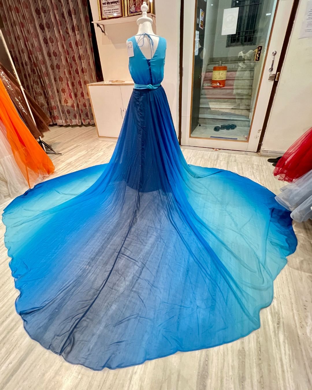 Dual Shade Trail Gown for Photography