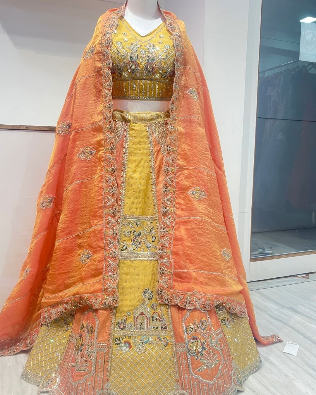 Beautiful rust multicolour lehenga in udaipur for weddings and festive celebrations